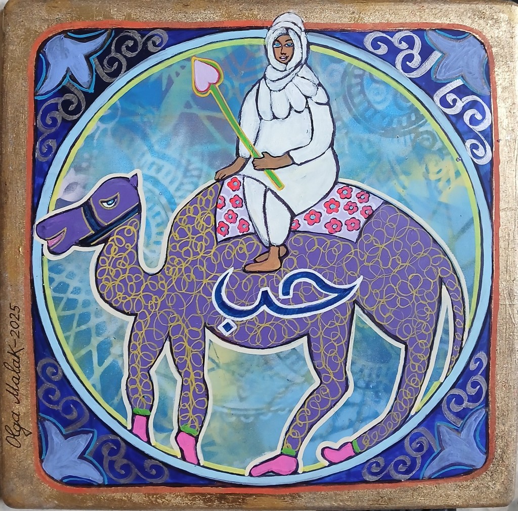 Discover Olga Malakhova, Tunisia's visual storyteller. PhD art historian transforming ancient mosaics into narrative paintings. Acrylic & gold leaf works celebrating Carthaginian heritage.