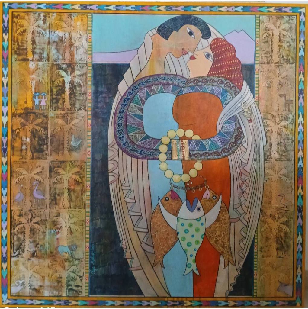 Discover Olga Malakhova, Tunisia's visual storyteller. PhD art historian transforming ancient mosaics into narrative paintings. Acrylic & gold leaf works celebrating Carthaginian heritage.