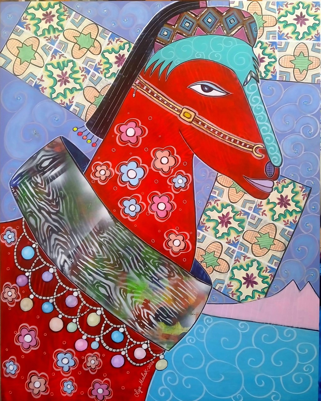 Cheval en Fête — Olga Malakhova | Peinture Originale | ArtNova.Gallery