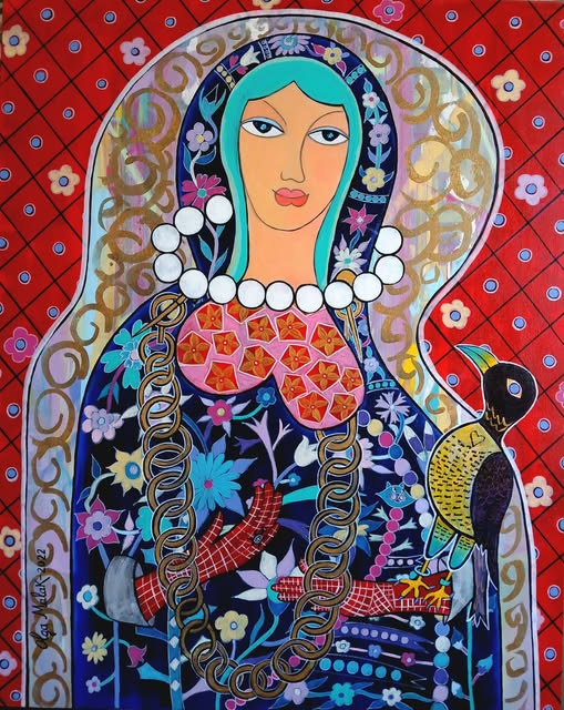 Femme au Faucon d'Olga Malakhova : peinture tunisienne, art post-contemporain