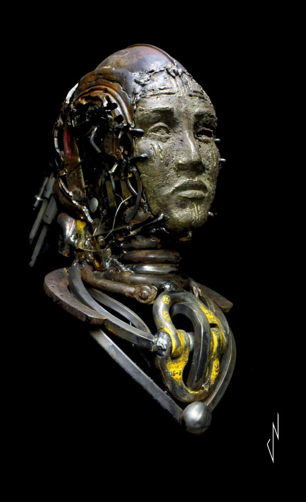 Nomade : sculpture Romain Bresson & Bétina Broussaud, métal et argile