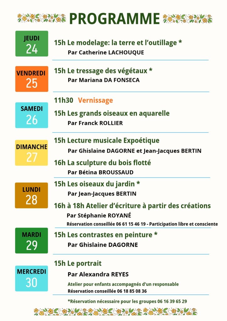 Poésie du Vivant — le végétal, l'animal et l'être humain. Prieuré de Salaise-sur-Sanne, 24 au 30 septembre 2026, entrée libre.
